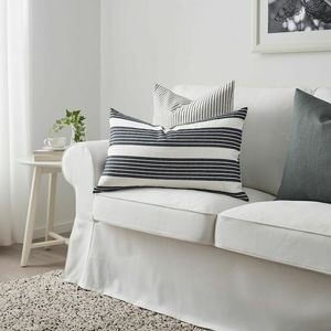 Ikea METTALISE Cushion cover, white/grey 40x65cm